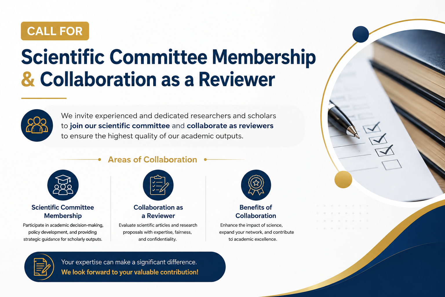 Call for Scientific Committee Members and Peer Reviewers